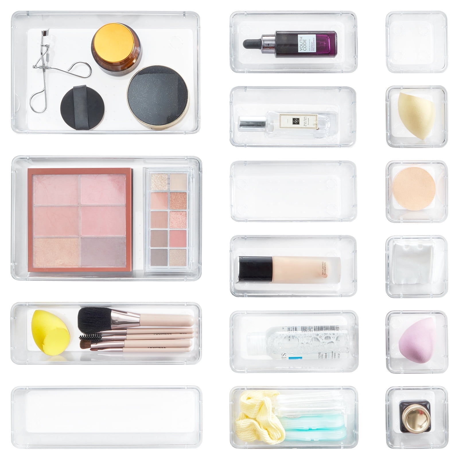 Set Organizer Per Cassetti Lifewit 25 Pezzi - Divisori Plastica Trasparente Per Cosmetici, Cancelleria E Accessori - Foto 5