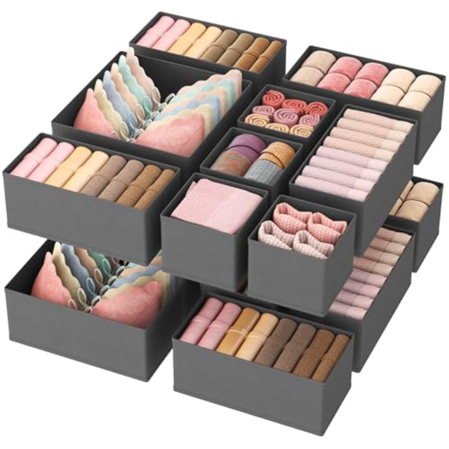 Lifewit 16 Pack Drawer Organizer, Dresser Underwear Drawer Organizer ...