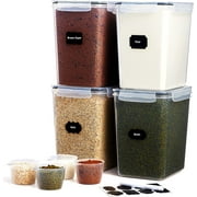 Lifewit 175oz 4PCS Large Airtight Food Storage Containers with Lids for Flour Rice (5.2L-4.7quart)