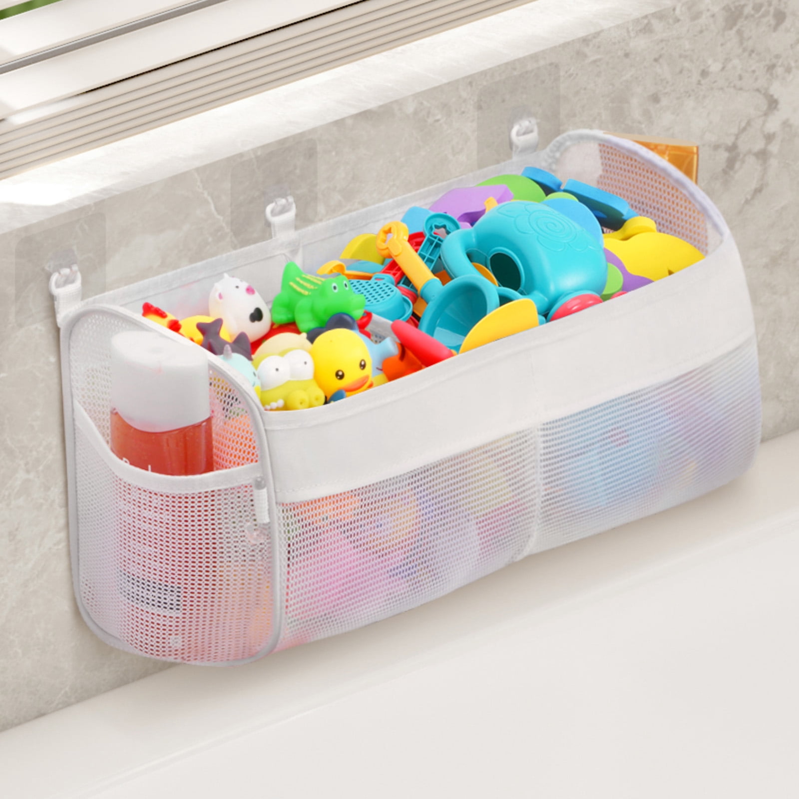 Lifewit 2 Compartment Bath Toy Storage, Horizontal Wide Openings ...