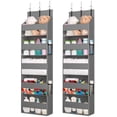 thumbnail image 1 of Lifewit 2 Pack Over the Door Organizer, 5 Shelf Clear Window Hanging Storage with 4 Mesh Side Pockets, Anti Tilt 40 lbs Load Behind Door for Pantry, Nursery, Bathroom, Bedroom, Kitchen, Dorm, Grey, 1 of 7