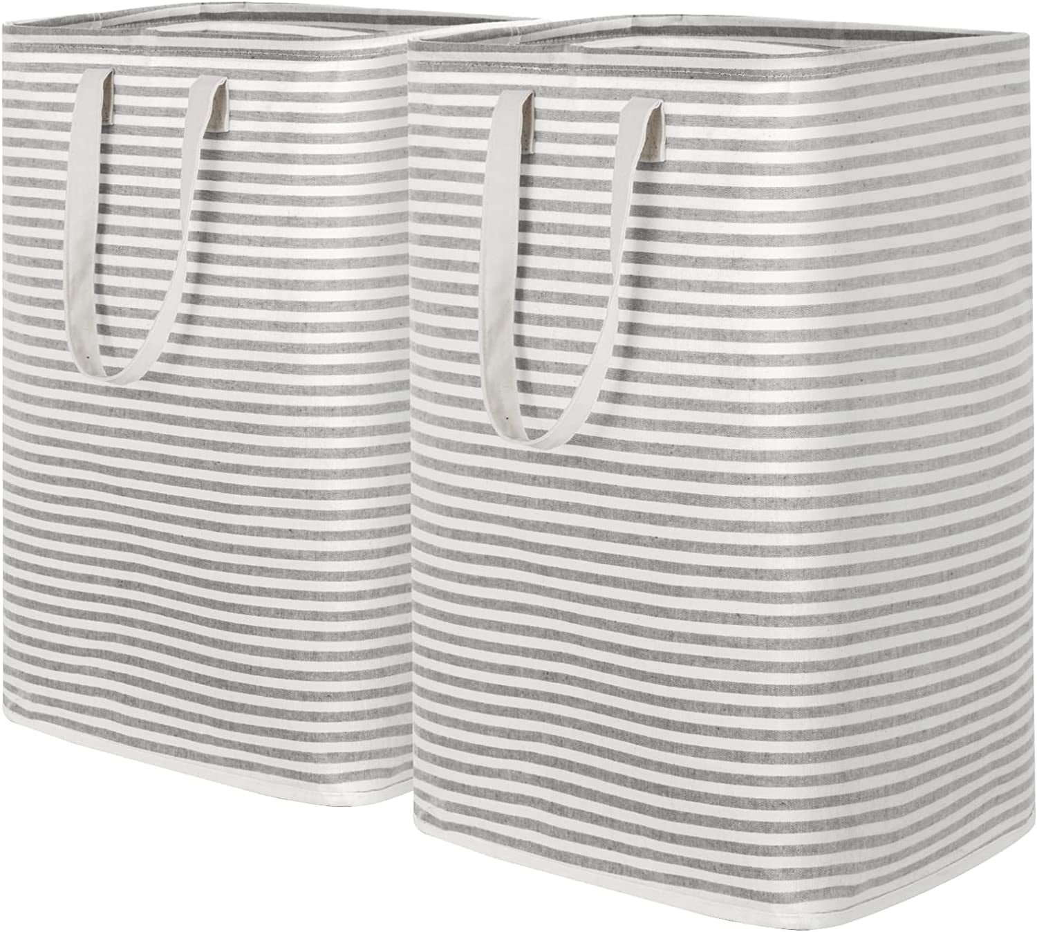 Lifewit 2 Pack Laundry Hamper Large Collapsible Laundry Baskets Freestanding Waterproof Grey 2 x 72L
