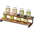 thumbnail image 1 of Lifewit 2-Tier Wooden Dispaly Riser with Metal Stand, 13.9 Inch Step Cologne Stand, Perfume Organizer, Display Shelf for Fragrance, Skincare, Figurine, Spice, Tabletop, Cabinet, 1 Set, Rustic Brown, 1 of 10