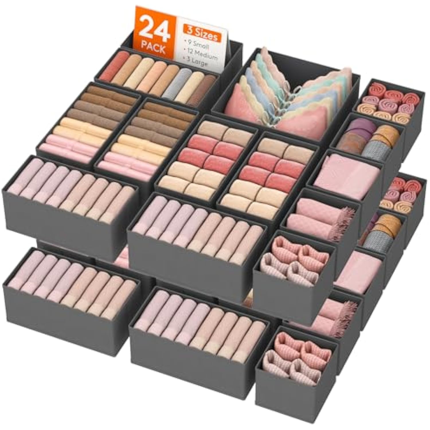 Drawer Essentials Lifewit 24 Pack Drawer Organizer, Dresser Underwear Drawer Organizer ...
