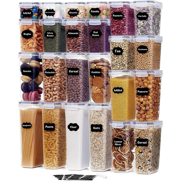 Lifewit 24-Piece Airtight Food Storage Containers, Cereal Container, Kitchen Pantry Storage for Rice, Candy, Snack
