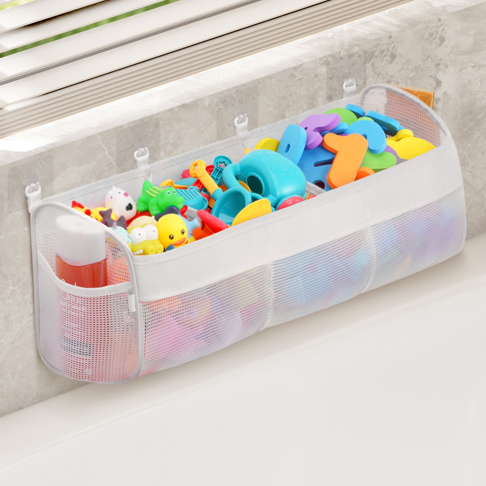 Lifewit 3 Compartment Bath Toy Storage, Horizontal Wide Openings ...