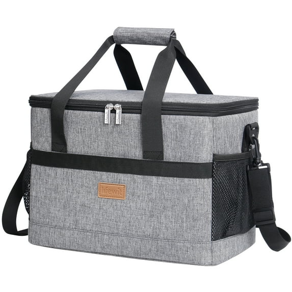 Lifewit Cooler Bag 20L Collapsible and Insulated Large Lunch Bag Leakproof Soft Cooler Portable Tote for Camping/BBQ/Family Outdoor Activities, Gray
