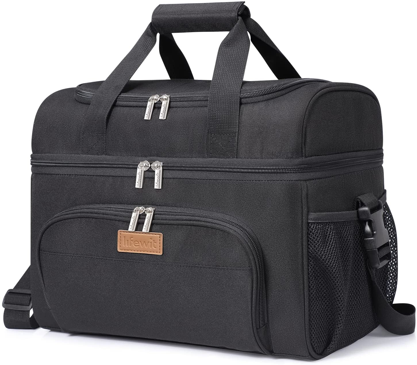 Lifewit 32 Can Soft Cooler Bag Lightweight Portable Cooler Tote Double  Layer, Black