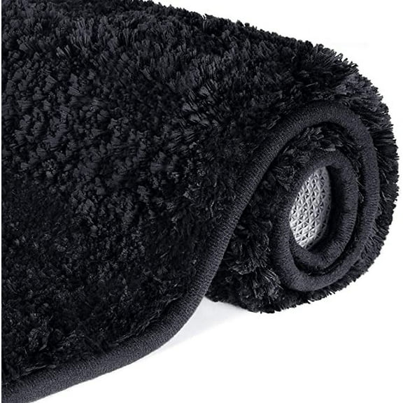 Lifewit 32" x20" Bathroom Rug Mat Plush Microfiber, Non-Slip, Water Absorbent, Black