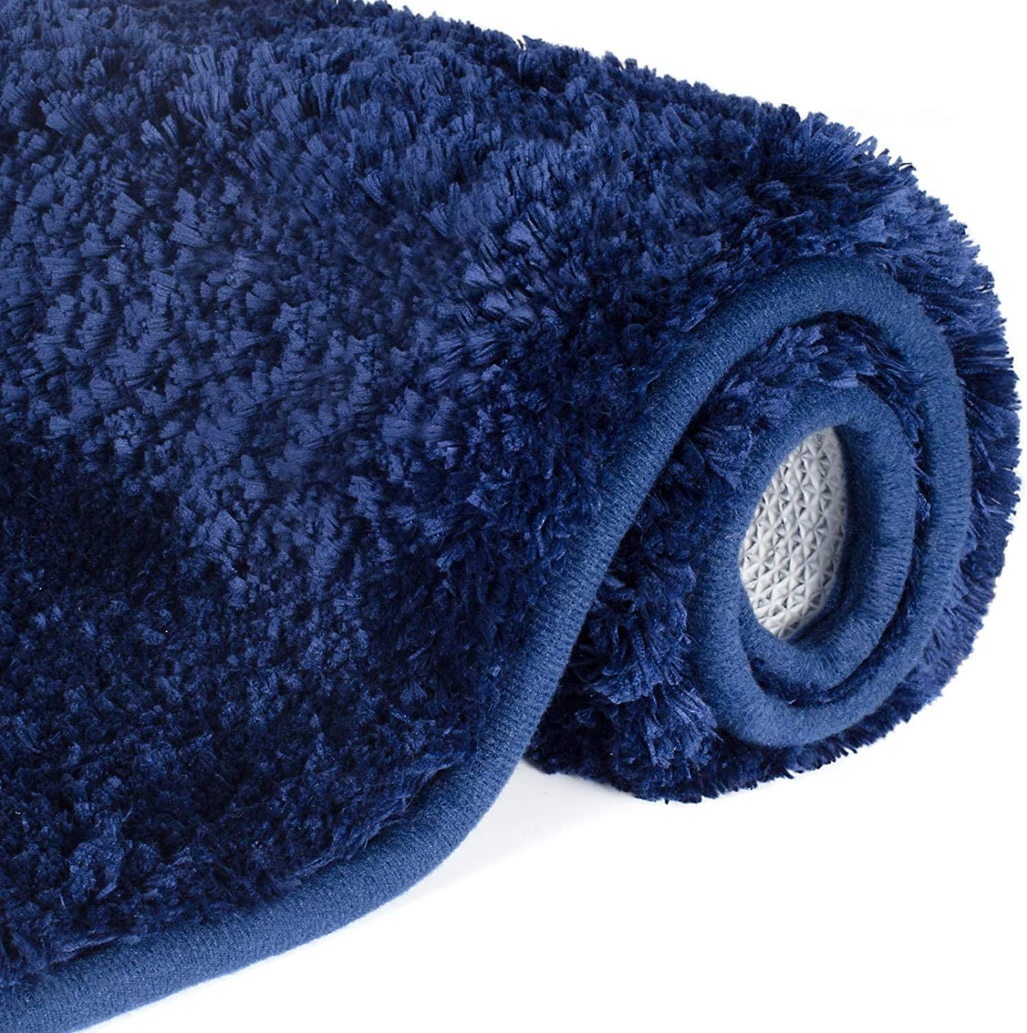 Lifewit 32"x20" Absorbent Blue Bath Rug, Plush Microfiber, Non-Slip ...