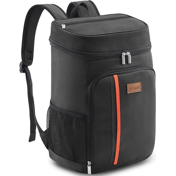 Lifewit 36 Can Cooler Backpack, Soft Sided Lunch Cooler Backpack Insulated Waterproof, Leakproof, Lightweight, for Travel, Camping, Beach, Picnic, Black