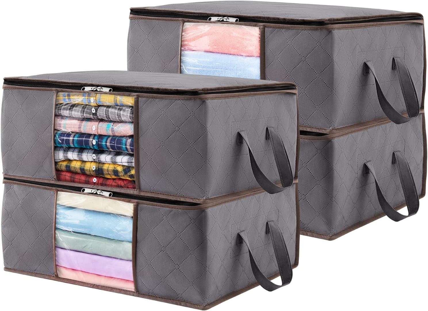 HOKIPO® Moisture Resistant Clothes Organiser for Wardrobe Storage Bag,  Medium 40 x 33 x 25 cm, Brown : Amazon.in: Home & Kitchen