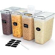 Lifewit 5.5L(186oz) Cereal Containers Storage with FlipTop Lids, 4pcs Airtight Food Storage Canister