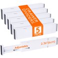 thumbnail image 1 of Lifewit Adjustable Drawer Dividers, 5 Pack 2.36" High, 11"-17" Drawer Organizer for Utensils/Clothes/Makeup, Plastic Expandable Separators in Dresser/Bedroom/Bathroom/Office Storage, 1 of 9
