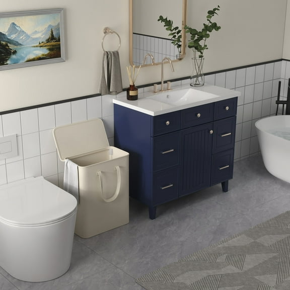 Lifewit 50L Slim Laundry Hamper, Small Laundry Basket with Lid, Dirty Narrow Collapsible Clothes Storage with Easy Carry Extended Handles, Tall Hampers for Bedroom Laundry Room, White, 1 Pack