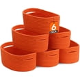 thumbnail image 1 of Lifewit 6 Pack Woven Baskets for Storage, Cotton Rope Baskets Cube Storage Bins, Cute Small Shelf Baskets for Organizing, Round Storage Box Caddy for Closet, Living Room, Bedroom, Playroom, Orange, 1 of 8