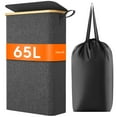 thumbnail image 1 of Lifewit 65L Slim Laundry Hamper with Lid, Narrow Laundry Basket with Removable Bag & Bamboo Handles, Fodable Thin Dirty Clothes Hamper for Laundry Collapsible Bin for Bathroom Bedroom Dorm, Black, 1 of 10