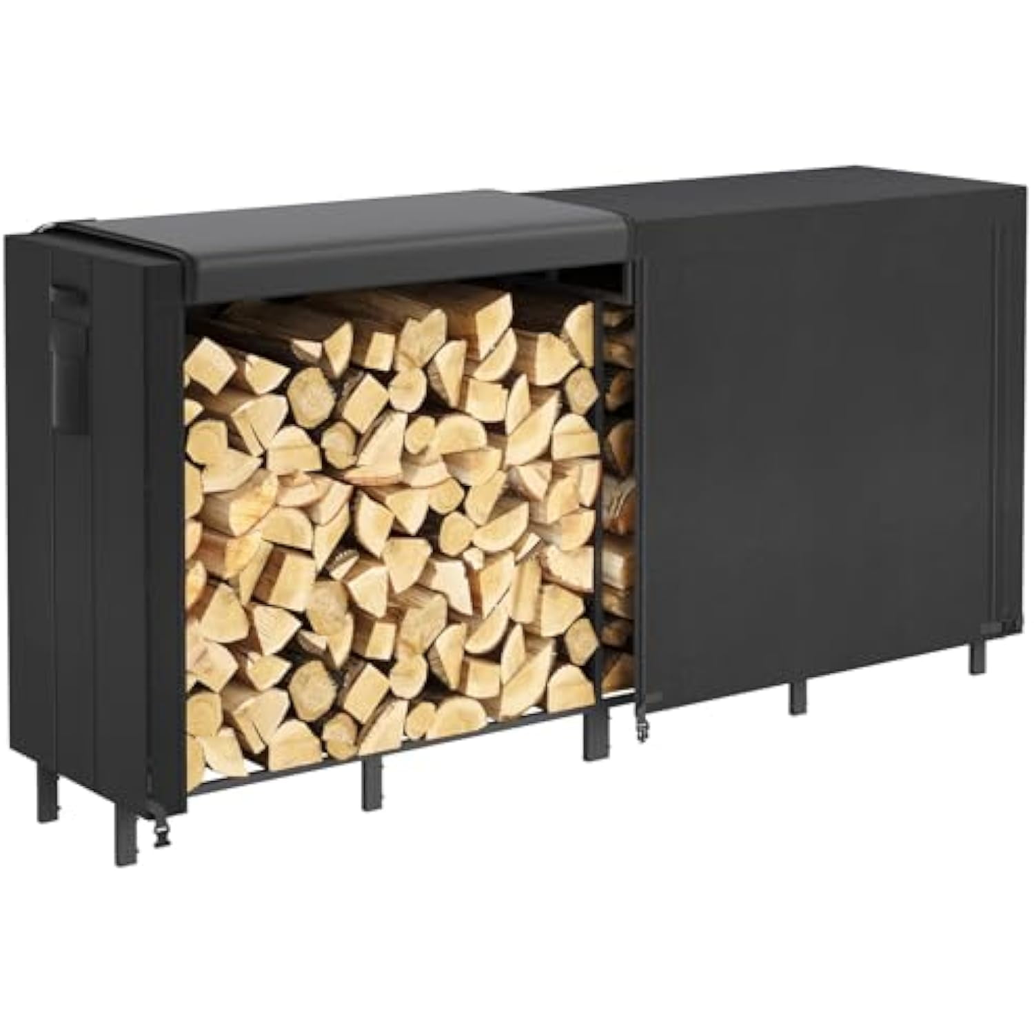 Lifewit 8 FT Firewood Rack with Waterproof Cover, Heavy Duty Wood Rack ...