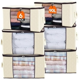 Lifewit 4-Pack Large Foldable Clothes Storage Bags, Zip Containers