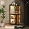 thumbnail image 1 of Lifewit Arched Geometric Led Display Shelf with Adjustable Color Temperature, Brightness Control, Etagere Bookshelf with Metal Frame and Wood Shelf for Living room, Bedroom, Curio Cabinet, Black, 1 of 9