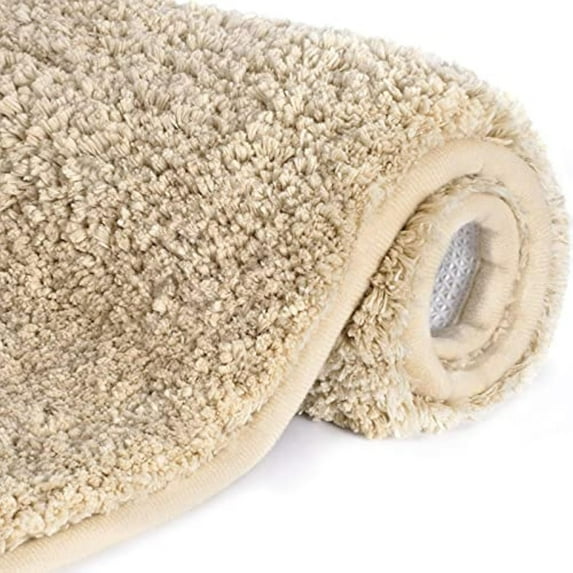 Lifewit Bathroom Rug Bath Mat Plush Microfiber Non-Slip Soft Shower Rug Water Absorbent Thick Shaggy Floor Mat, Machine Washable, 32"" x20, Khaki