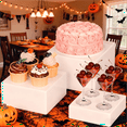 thumbnail image 1 of Lifewit Buffet Risers and Stands, Food Risers for Buffet Table, Catering Dessert Cake Stand for Party, Collectibles Jewelry Display Stand, White Cube Boxes Nesting Risers, 3 PCS (6", 7", 7.8''), 1 of 9
