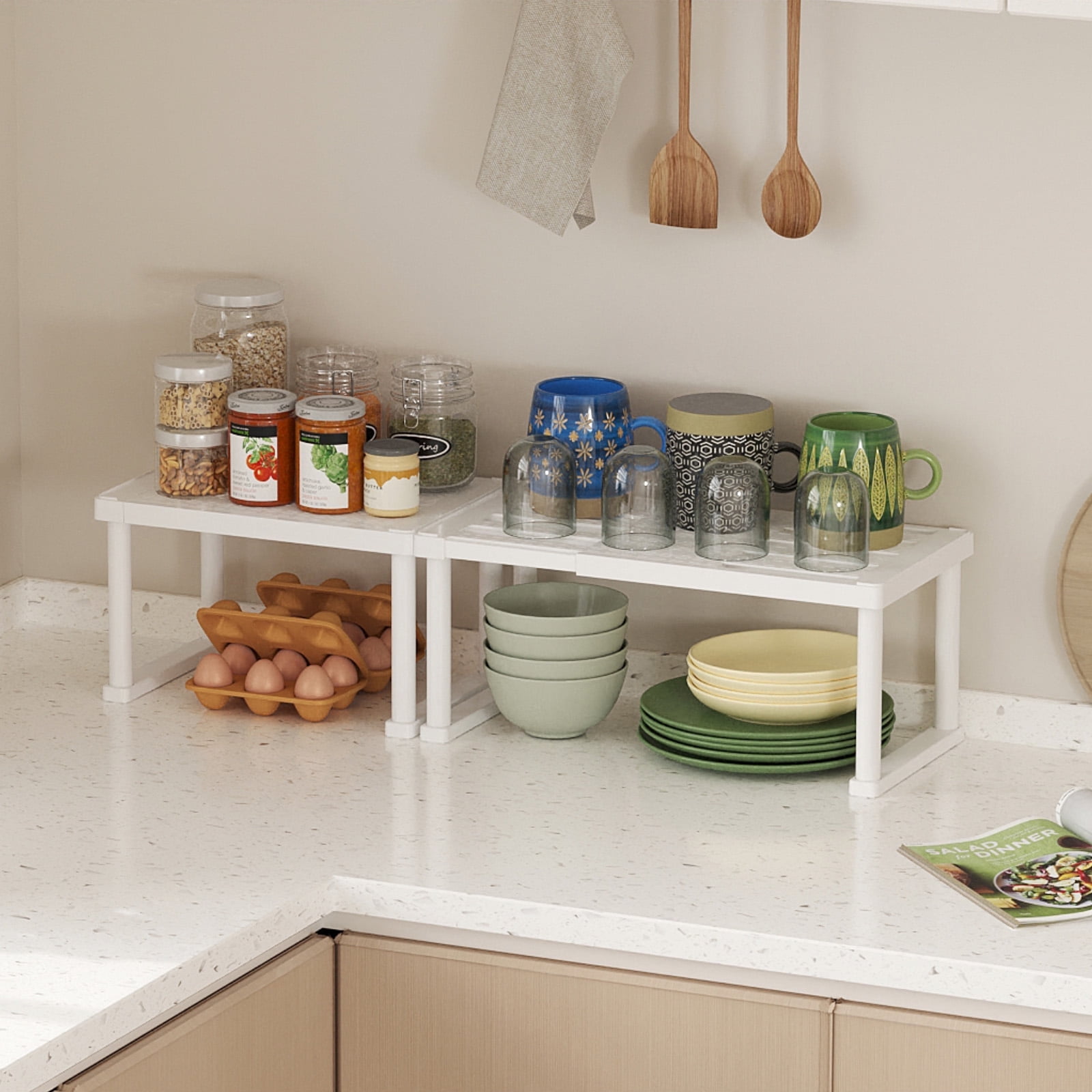 Lifewit Cabinet Shelf Organizer, Expandable Countertop Kitchen Shelves ...