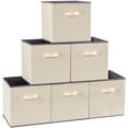 thumbnail image 1 of Lifewit Collapsible Storage Cubes 11 inch Foldable Fabric Bins Multi-Color, Set of 6, Beige, 1 of 8