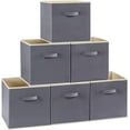 thumbnail image 1 of Lifewit Collapsible Storage Cubes 11 inch Foldable Fabric Bins Multi-Color, Set of 6, Grey, 1 of 8