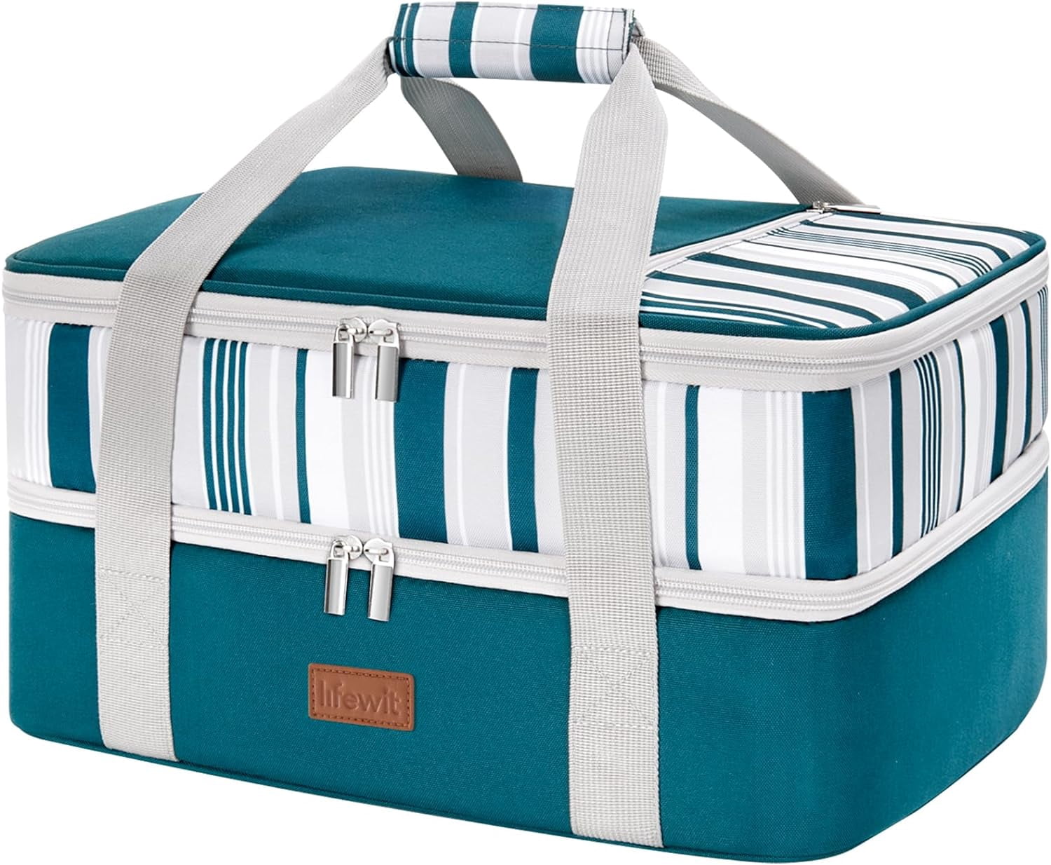 Lifewit Double Decker Insulated Casserole Carrier for Hot or Cold Food, Casserole Dish Carrying Case, Lasagna Holder for Potluck Parties/Picnic/Cookouts, Fits 9"x13" Baking Dish, Green - Walmart.com
