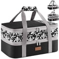 thumbnail image 1 of Lifewit Expandable Insulated Casserole Carrier for Hot or Cold Food, Double Decker Food Bag Lasagna Holder Carry Tote for Potluck Parties/Picnic/Cookouts, Fits 9"x13" Baking Dish, Black-Flowers, 1 of 9