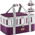 thumbnail image 1 of Lifewit Expandable Insulated Casserole Carrier for Hot or Cold Food, Double Decker Food Bag Lasagna Holder Carry Tote for Potluck Parties/Picnic/Cookouts, Fits 9"x13" Baking Dish, Purple, 1 of 9