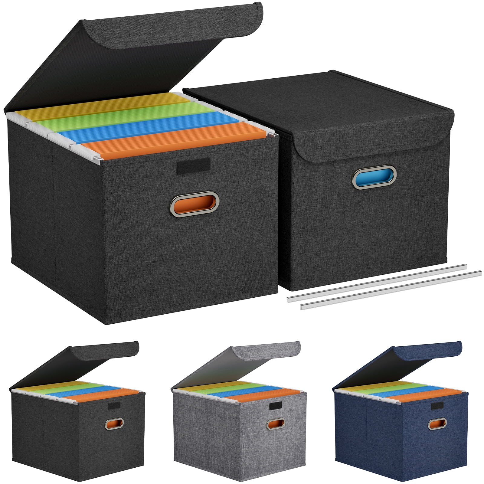 Lifewit File Organizer Box with Lids, Portable Storage File Boxes with ...