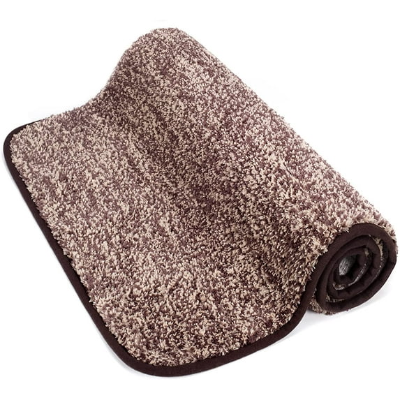 Lifewit Front Door Mat Water Absorbent Low Profile Non Slip Rubber Rug, 32" x 20", Coffee Brown