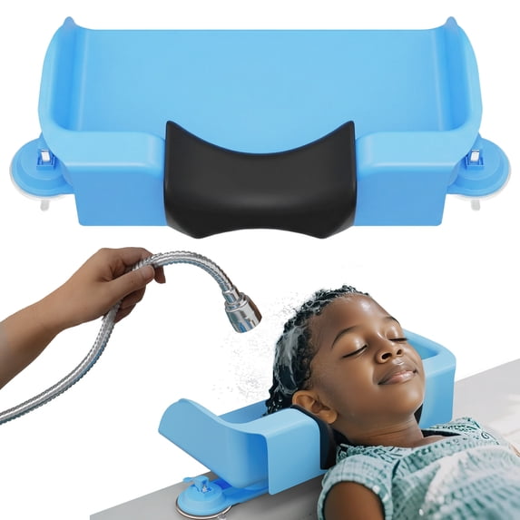 Lifewit Hair Washing Station for Kids, Neck Support Shampoo Bowl for Kitchen Sink or Bathtub at Home, Portable Hair Wash Basin for Toddlers, Children, Teens, Blue