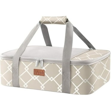 Lifewit Insulated Casserole Carrier for Hot or Cold Food, Casserole Dish Bag Carrying Case, Lasagna Lugger Holder for Potluck/Parties/Picnic/Cookouts, Fits 9"x13" Baking Dish, Grey