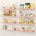 thumbnail image 1 of Lifewit Kids Bookshelf 8 Pack, 15" Acrylic Floating Shelves for Wall Mounted, Pink Clouds Nursery Book Toy Hanging Racks for Baby/Toddler/Children in Bedroom, Living Room Decor, 1 of 10
