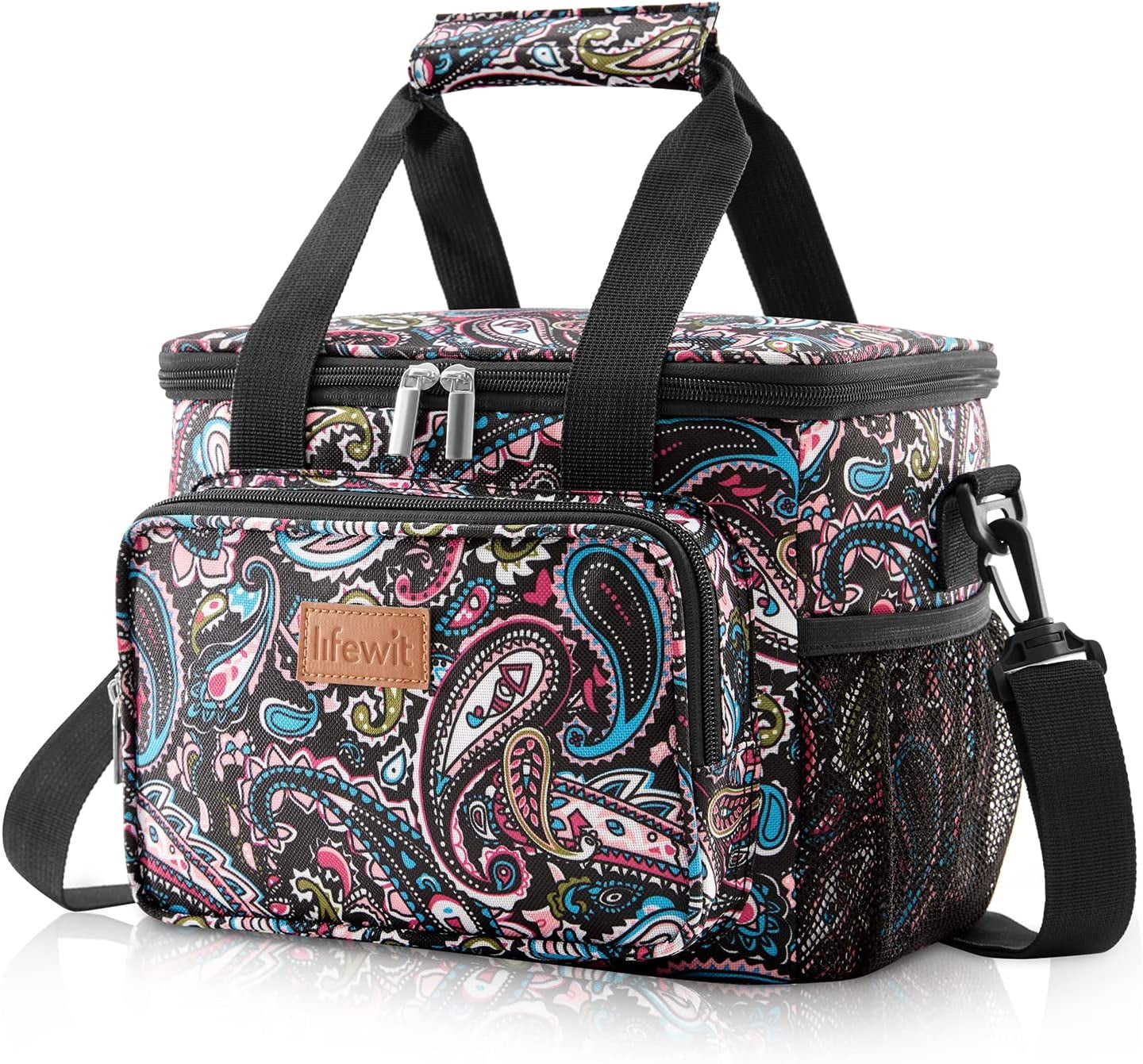 Lifewit Large Insulated Lunch Bag 12 Can Soft Cooler 8.5L for Work and Picnic Oxford Cloth Paisley Walmart