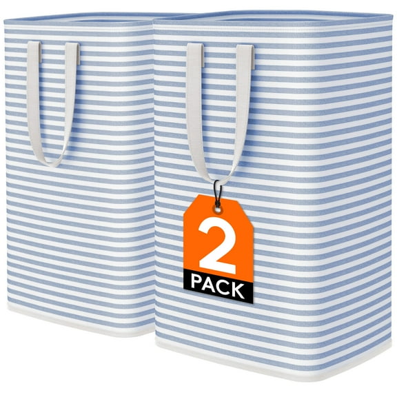 Lifewit Laundry Hamper Large Collapsible Laundry Baskets, Freestanding Waterproof Clothes Blue