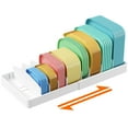 thumbnail image 1 of Lifewit Plastic Lid Organizer, Adjustable Food Storage Container Lid Divider w/ 8 Inserts & 21 Compartments, Plastic Lid Holder for Cabinet, Pantry, Extra Large 13-24", 1 of 11