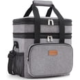 thumbnail image 1 of Lifewit Lunch Box for Men Women Double Deck Lunch Bag, Large Insulated Soft Cooler Bag 21L Grey, 1 of 9