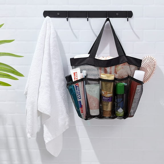 Lifewit Mesh Shower Caddy Portable Shower Tote Bag for College, Gym, Travel, Black