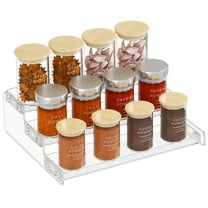 Lifewit Plastic 1 Pack 3-Tier Spice Rack, Clear Spice Organization for Cabinet, Counter, Organizer Shelf for Condiment, Seasoning, Syrup, Liquor, Medicine and Perfume for Kitchen, Pantry, Bar, Bath