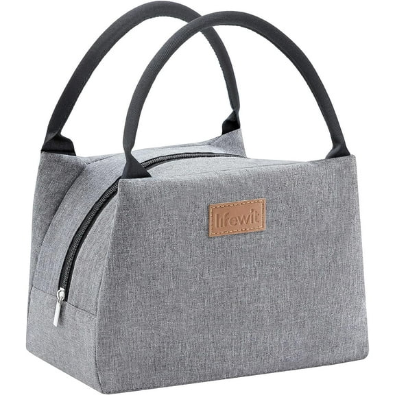 Lifewit Reusable Lunch Bag Medium, Insulated Tote Lunch Box for Women Men for Meal Prep, Work, Grey