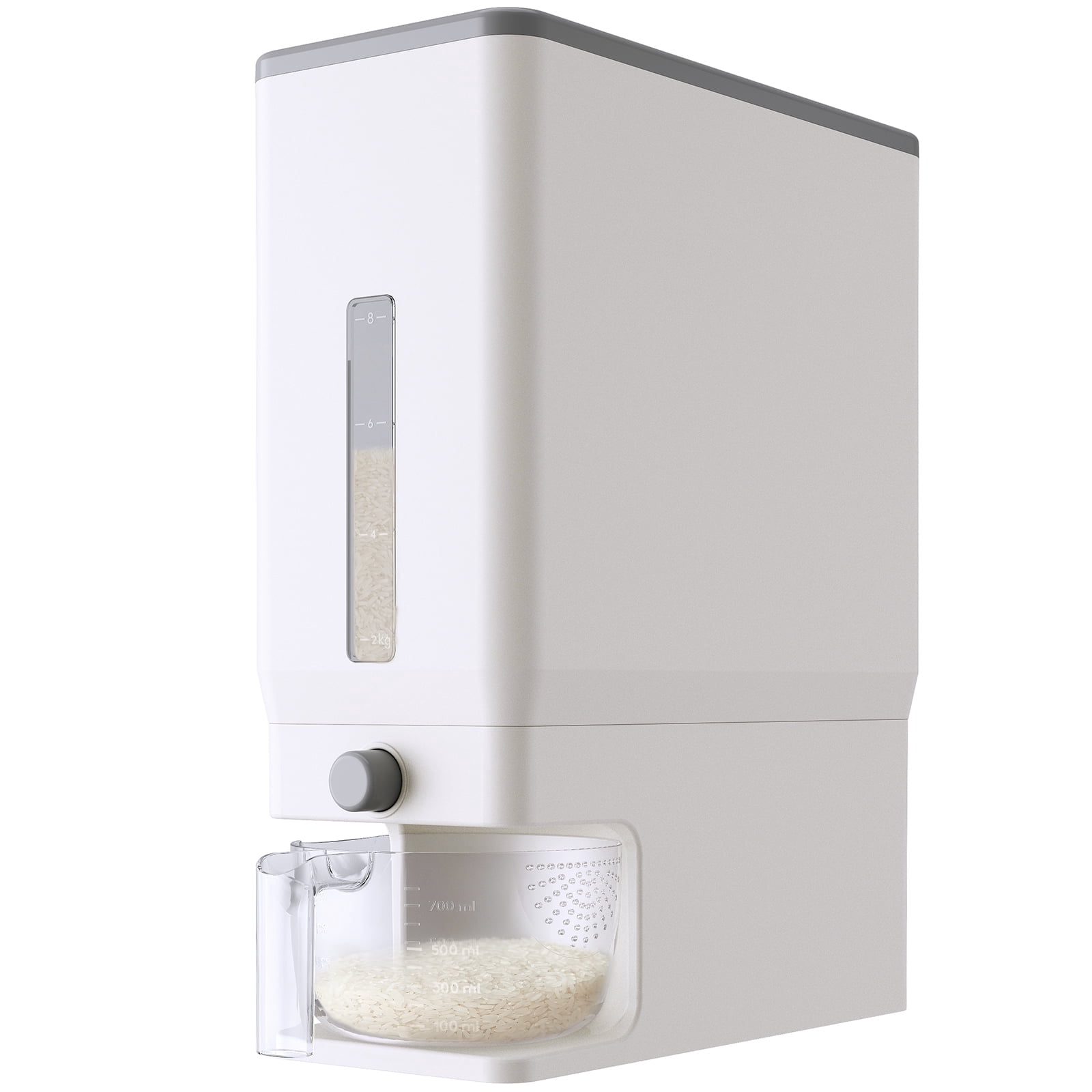 Lifewit Rice Dispenser 25 lbs, Rice Storage Container Moisture Proof with Measuring Cup, BPA-Free, White
