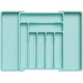 thumbnail image 1 of Lifewit Silverware Drawer Organizer, Expandable Utensil Organizer for Kitchen Drawers, Adjustable Cutlery and Flatware Tray, Plastic Spoons Forks Knives Holder Storage Dividers, Large, Turquoise, 1 of 8