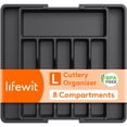 thumbnail image 1 of Lifewit Silverware Drawer Organizer, Expandable Utensil Tray BPA Free, Adjustable Flatware Storage for Spoons Forks Knives, 13"-22.4",  Black, 1 of 9
