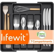 Lifewit Silverware Drawer Organizer, Expandable Utensil Tray for Kitchen, BPA Free Flatware and Cutlery Holder, Adjustab
