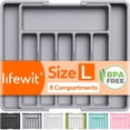 thumbnail image 1 of Lifewit Silverware Drawer Organizer, Expandable Utensil Tray BPA Free, Adjustable Flatware Storage for Spoons Forks Knives, 13"-22.4",  Gray, 1 of 9