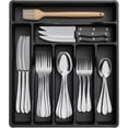 thumbnail image 1 of Lifewit Silverware Drawer Organizer Tray, Plastic Cutlery Storage for Kitchen Drawer, Flatware and Utensil Holder Divider for Spoons Forks Knives Tableware, 7 Compartment, Black, 1 of 8